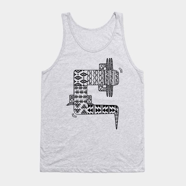 Axolotl Zendoodle Black Tank Top by Meg Vautour